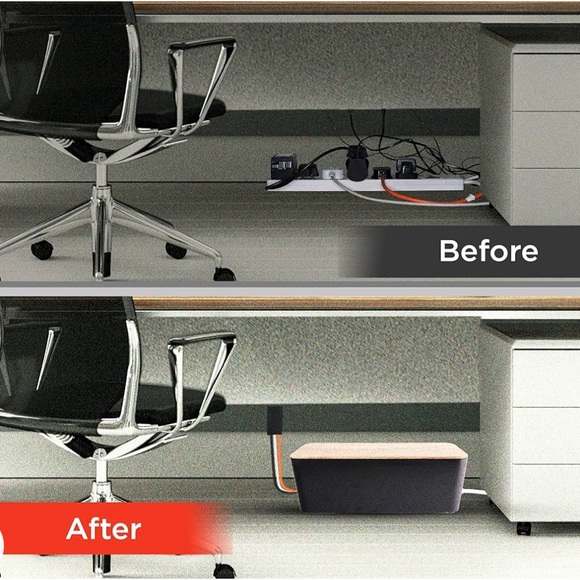 Kenberrys Cable Management Box Set - Large & Medium Woodgrain & Black Style - Picture 15 of 16